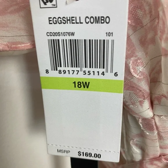 NWT -Rachel by Rachel Roy, 18W, maxi dress,color eggshell blush light pink/cream - Picture 8 of 12